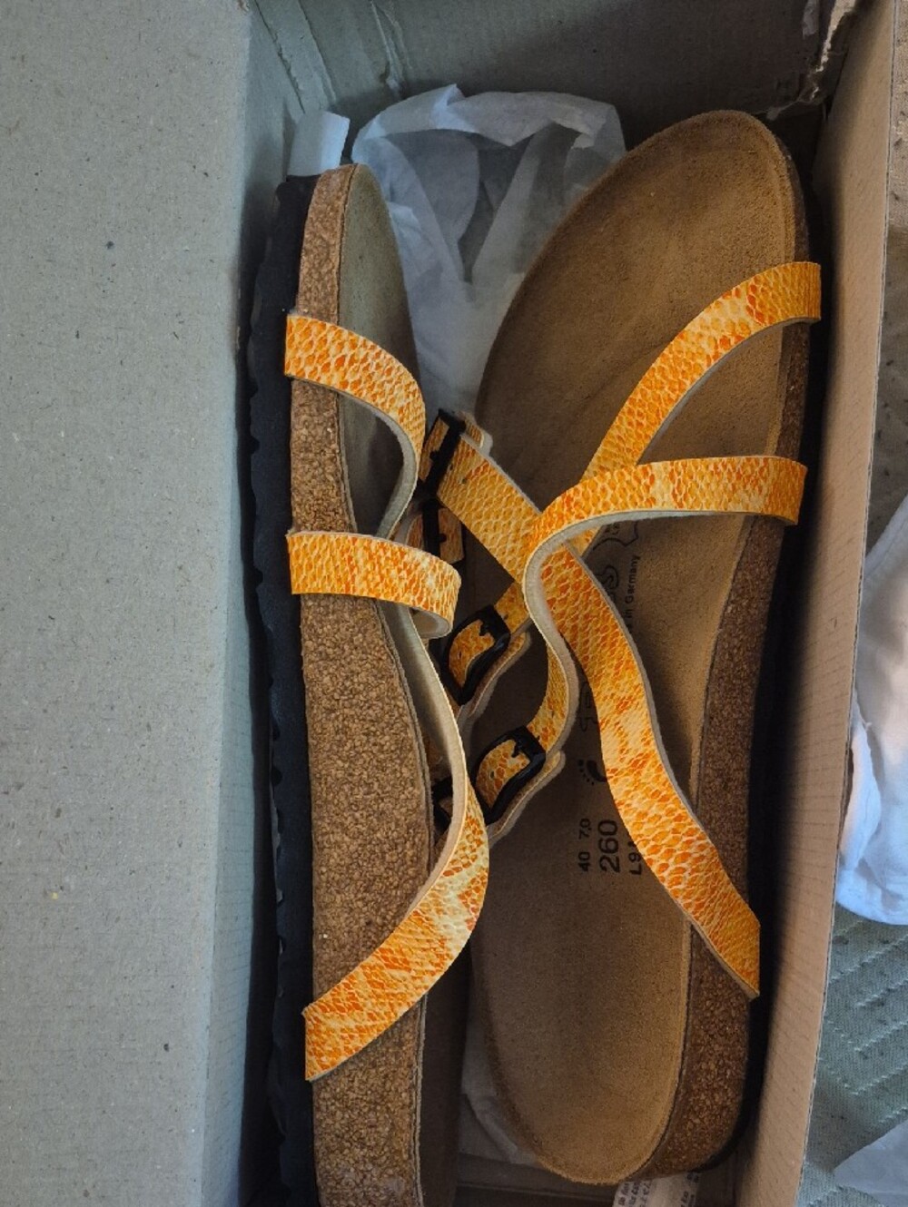 Birki's By Birkenstock Samui Cobra Orange Women's Strappy Sandals L 9 - Picture 4 of 6